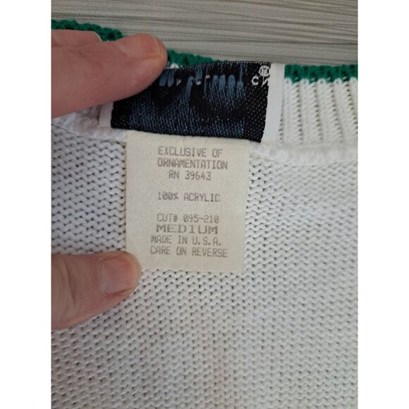 Vtg Women's Nautical Sweater Vest Med Sailboat Cable Knit Multicolor Kitchy - Picture 3 of 10